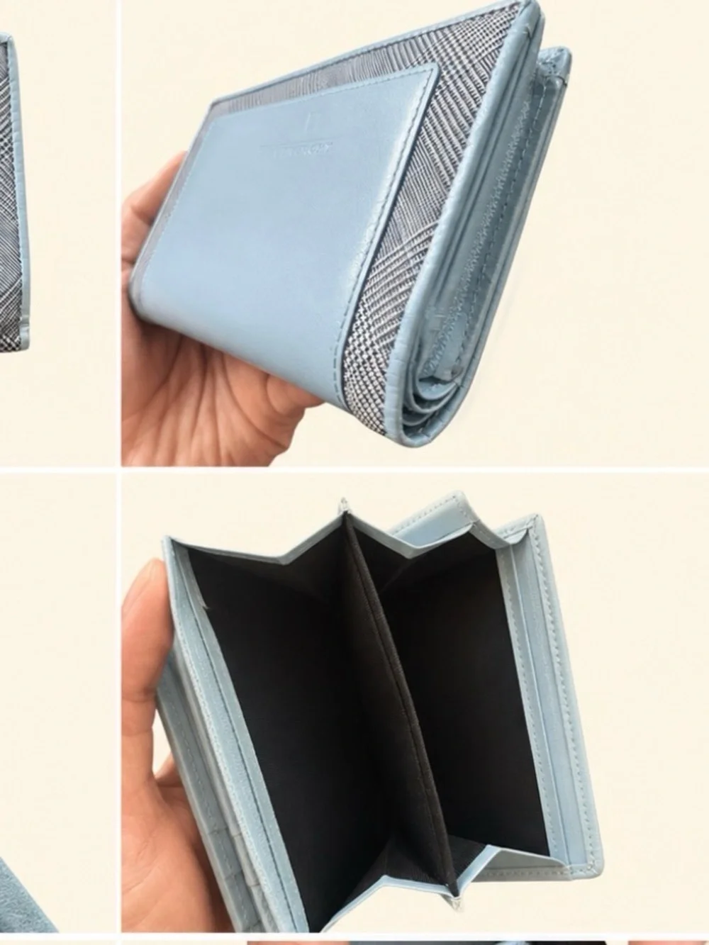 Givenchy Baby Blue Bifold Leather Wallet Mint Condition
